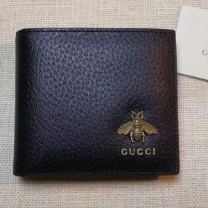 Replica Gucci 523664 Animalier leather wallet Black