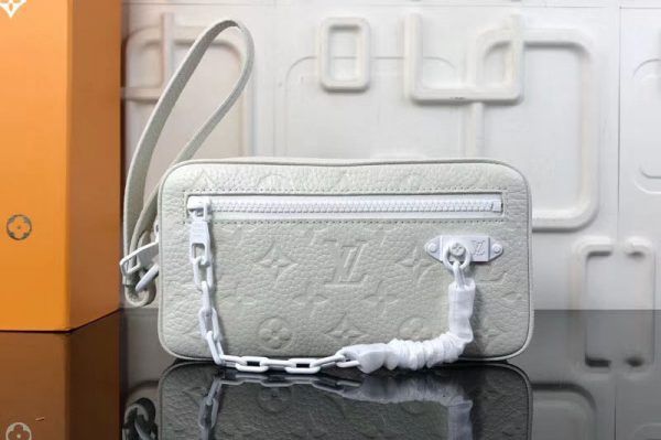 Replica Louis Vuitton M44458 LV Monogram Vernis Clutch White