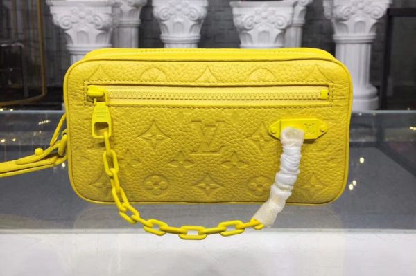 Replica Louis Vuitton M44458 LV Monogram Vernis Clutch Lemon