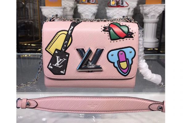 Replica Louis Vuitton M52487 LV Twist MM Epi Leather Bags Pink