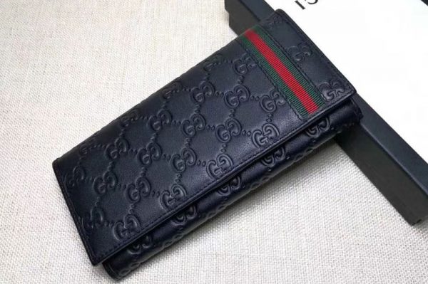 Replica Gucci 212186 Guccissima Leather Bi-Fold Wallet Black