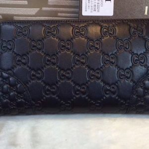 Replica Gucci Bree Guccissima Leather Zip Around Wallet 323397 Black