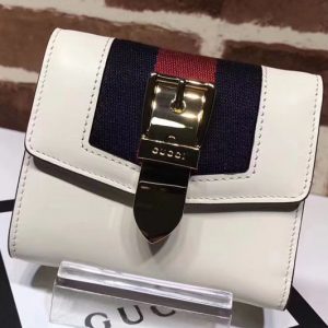 Replica Gucci 476081 Sylvie leather wallet White