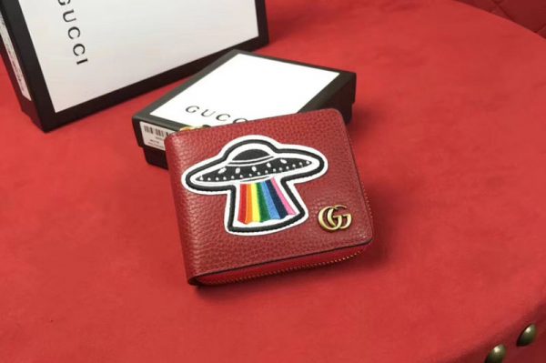 Replica Gucci 478138 Leather coin wallet with UFO Red