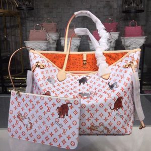 Replica Louis Vuitton M44459 LV Neverfull Bags Transformed Monogram canvas White