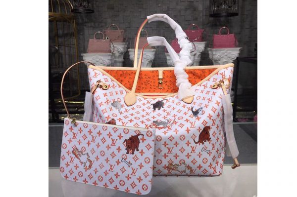 Replica Louis Vuitton M44459 LV Neverfull Bags Transformed Monogram canvas White