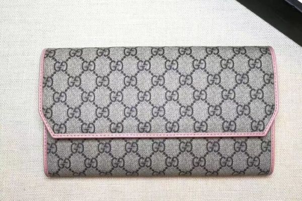 Replica Gucci 163252 GG Canvas Continental Wallet Pink