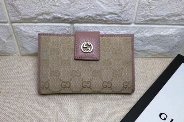 Replica Gucci 337023 GG Canvas Wallet Pink