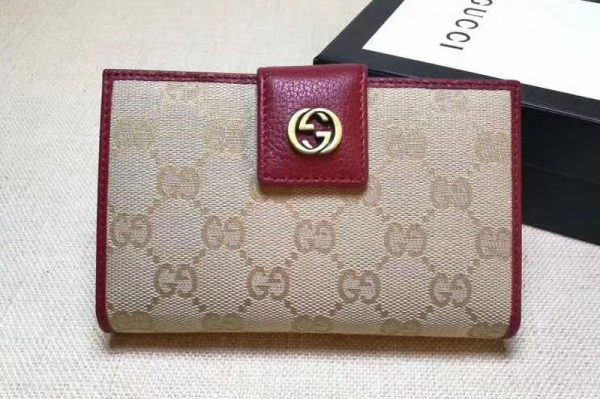 Replica Gucci 337023 GG Canvas Wallet Red