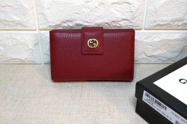 Replica Gucci 337023 Calfskin Leagther Wallet Red