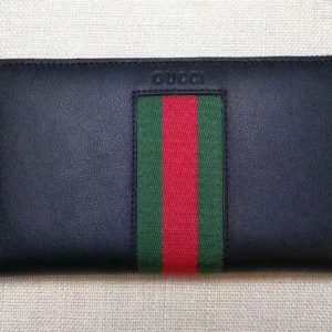 Replica Gucci 408831 Black Leather zip around wallet