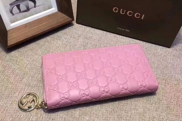 Replica Gucci 409342 Icon Gucci Signature wallet Pink