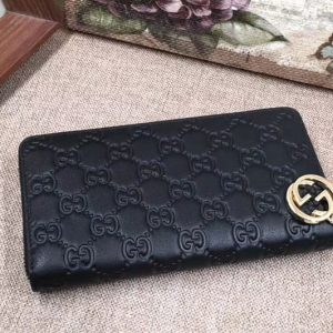 Replica Gucci 409342 Icon Gucci Signature wallet Black