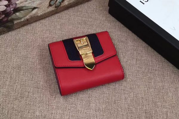 Replica Gucci 476081 Sylvie Leather Wallet Red