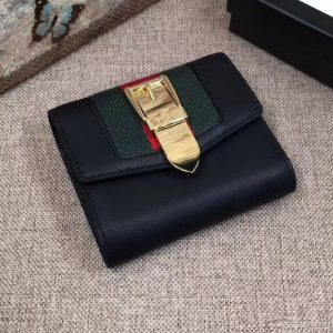 Replica Gucci 476081 Sylvie Leather Wallet Black