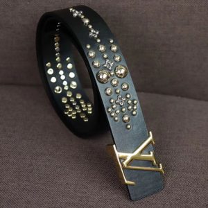 Replica Louis Vuitton M0085U LV iconic 35mm Calf leather belt Black