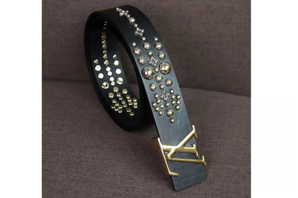 Replica Louis Vuitton M0085U LV iconic 35mm Calf leather belt Black