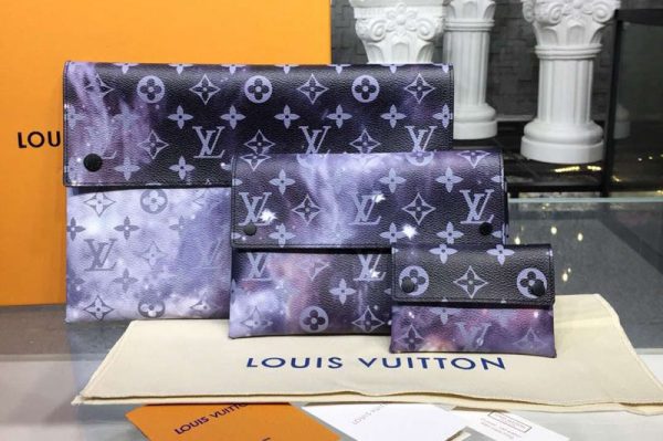 Replica Louis Vuitton M44177 LV Monogram Galaxy Canvas Pochette Alpha Triple