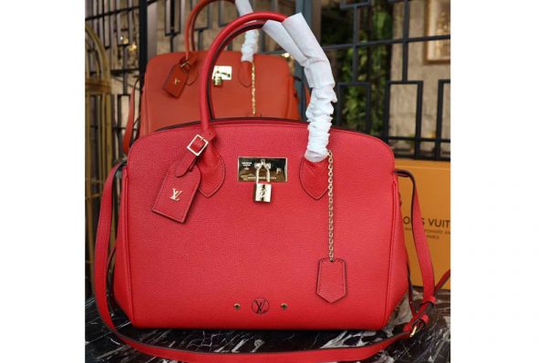 Replica Louis Vuitton M55025 LV Veau Nuage Leather Milla MM Bags Red