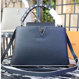 Replica Louis Vuitton M52384 LV Taurillon Leather Capucines BB Bags Black