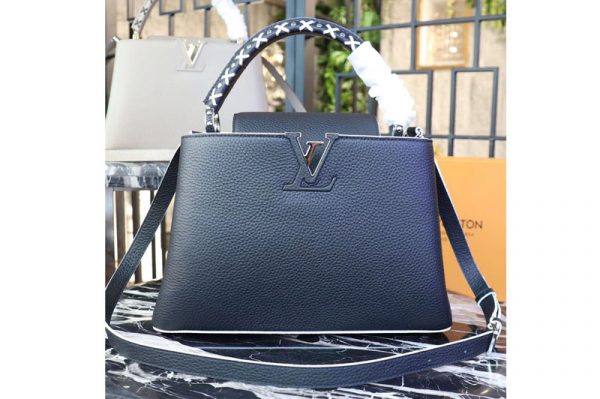 Replica Louis Vuitton M52384 LV Taurillon Leather Capucines BB Bags Black