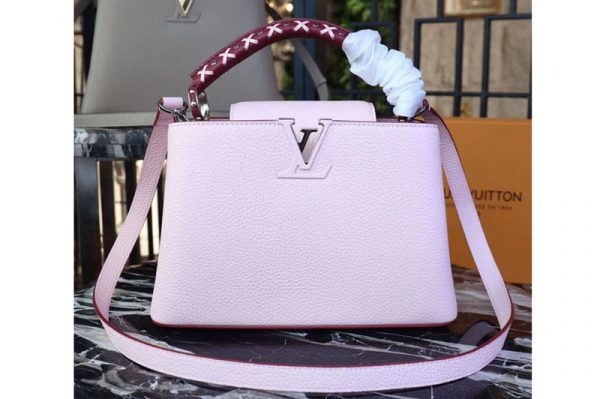 Replica Louis Vuitton M52388 LV Taurillon Leather Capucines PM Bags Pink