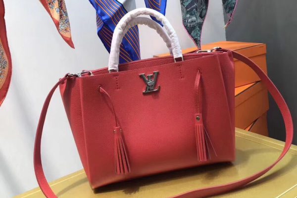 Replica Louis Vuitton M54570 LV lockmeto Lockme Soft calf leather Tote Bags Red