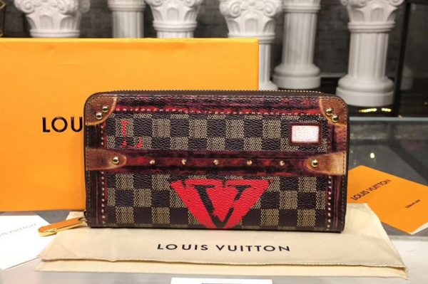 Replica Louis Vuitton M63490 LV Zippy Wallet Transformed Damier canvas