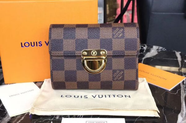 Replica Louis Vuitton N60005 LV Victorine Wallets Damier Ebene Canvas