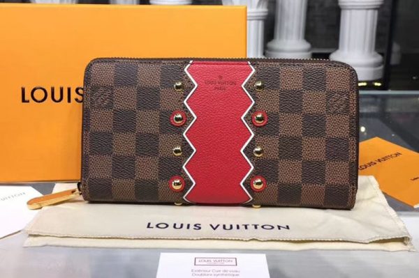 Replica Louis Vuitton N60145 LV Damier Ebene Canvas Zippy Wallet