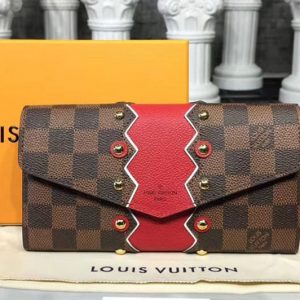 Replica Louis Vuitton N60151 LV Damier Ebene Canvas Sarah Wallet