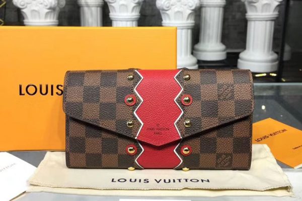 Replica Louis Vuitton N60151 LV Damier Ebene Canvas Sarah Wallet