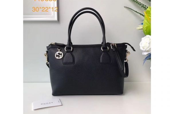 Replica Gucci 449659 2way tote bag bag lady leather Bags Black