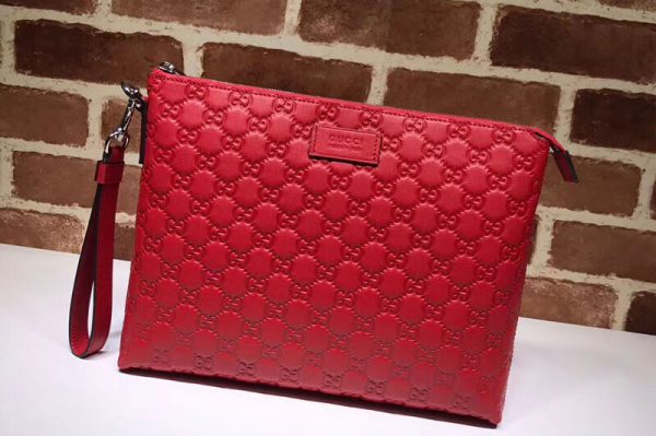 Replica Gucci Signature soft Leather men's bag Red