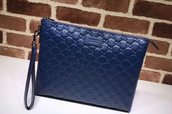 Replica Gucci Signature soft Leather men's bag Blue