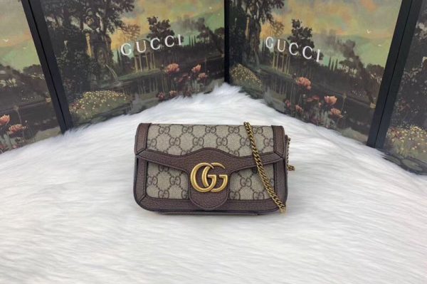 Replica Gucci 476433 GG Canvas Super Mini Bags Brown