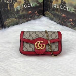 Replica Gucci 476433 GG Canvas Super Mini Bags Red