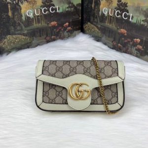 Replica Gucci 476433 GG Canvas Super Mini Bags White