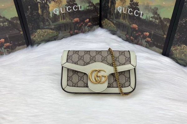 Replica Gucci 476433 GG Canvas Super Mini Bags White