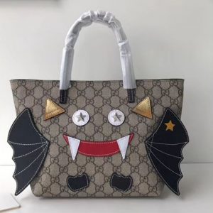 Replica Gucci 525522 Children's bat tote Bags Black