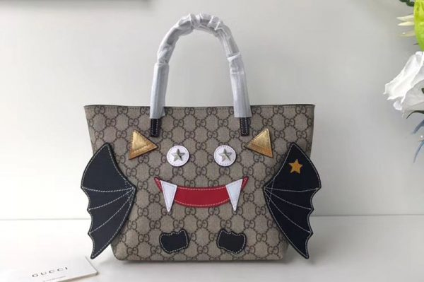 Replica Gucci 525522 Children's bat tote Bags Black