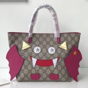 Replica Gucci 525522 Children's bat tote Bags Rosy