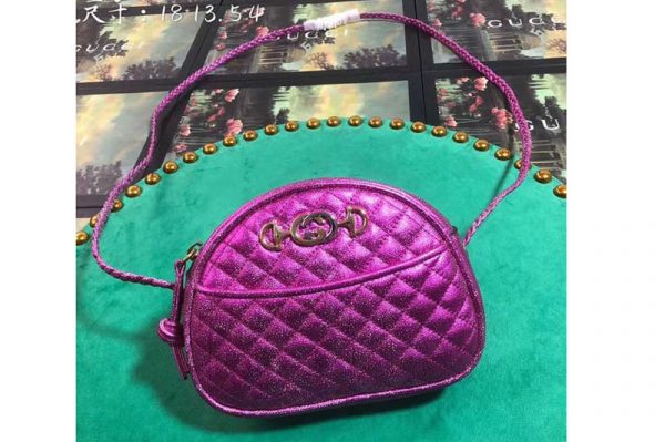 Replica Gucci 534951 Laminated Leather Mini Bags Purple