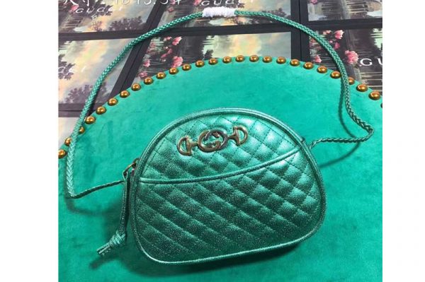 Replica Gucci 534951 Laminated Leather Mini Bags Green Leather