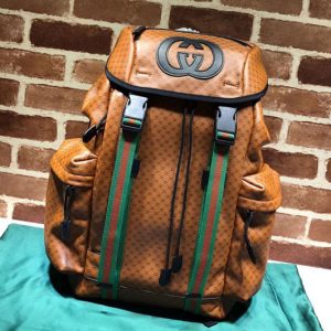 Replica Gucci ‎536413 GG Dapper Dan backpack Light Brown