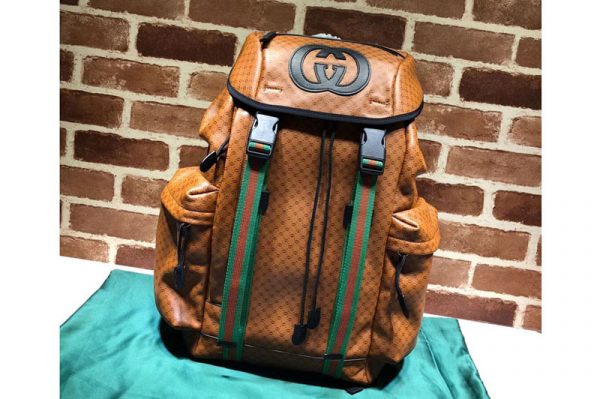 Replica Gucci ‎536413 GG Dapper Dan backpack Light Brown