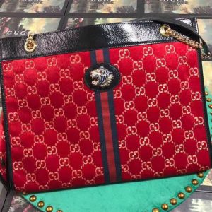 Replica Gucci 537219 Rajah Large Tote Bags Red Velvet