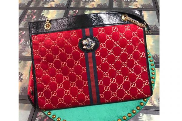 Replica Gucci 537219 Rajah Large Tote Bags Red Velvet