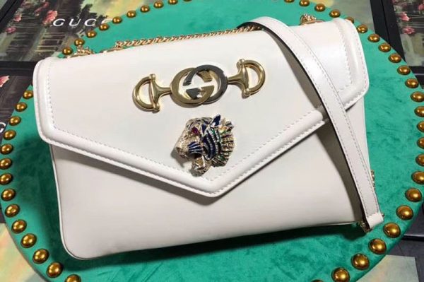 Replica Gucci 537241 Rajah medium shoulder bags White leather