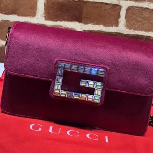 Replica Gucci ‎544242 GG Shoulder bag with Square G Rosy velvet